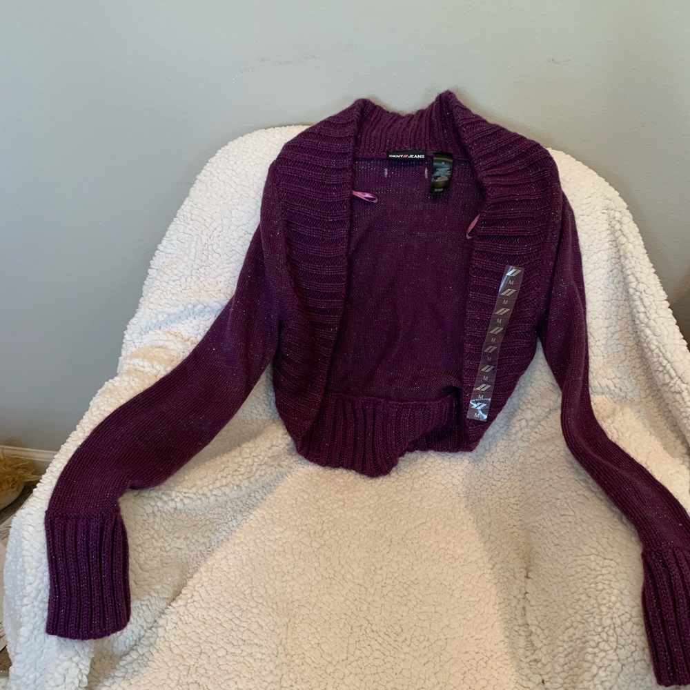 DKNY jeans purple cardigan- brand new with tag attached